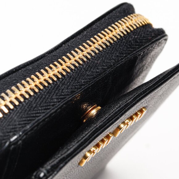 Miu Miu Black Leather Bi-Fold Compact Wallet - Picture 7 of 10